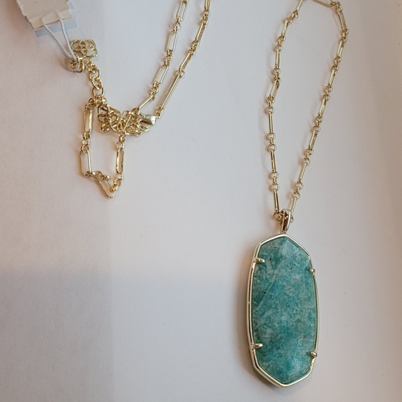 NWT KENDRA SCOTT FACETED DARK TEAL REID NECKLACE IN GOLD UNIQUE BEAUTIFUL COLOR - Picture 6 of 8